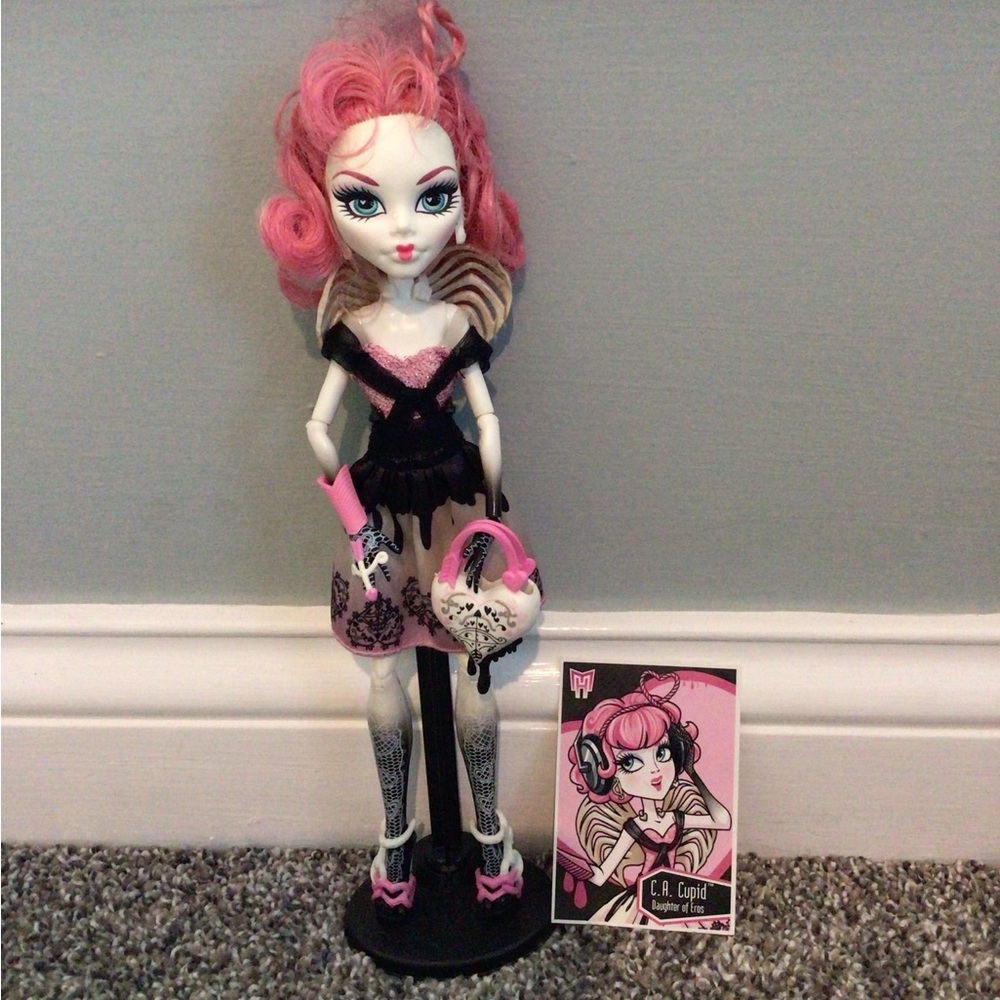 Monster High C.A. Cupid Doll with Pink Hair and Black Dress